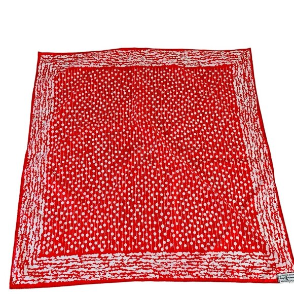 Scarves By Nasharr Head Neck Scarf VTG 60s Red White Polka Dot Square Career - Picture 3 of 9